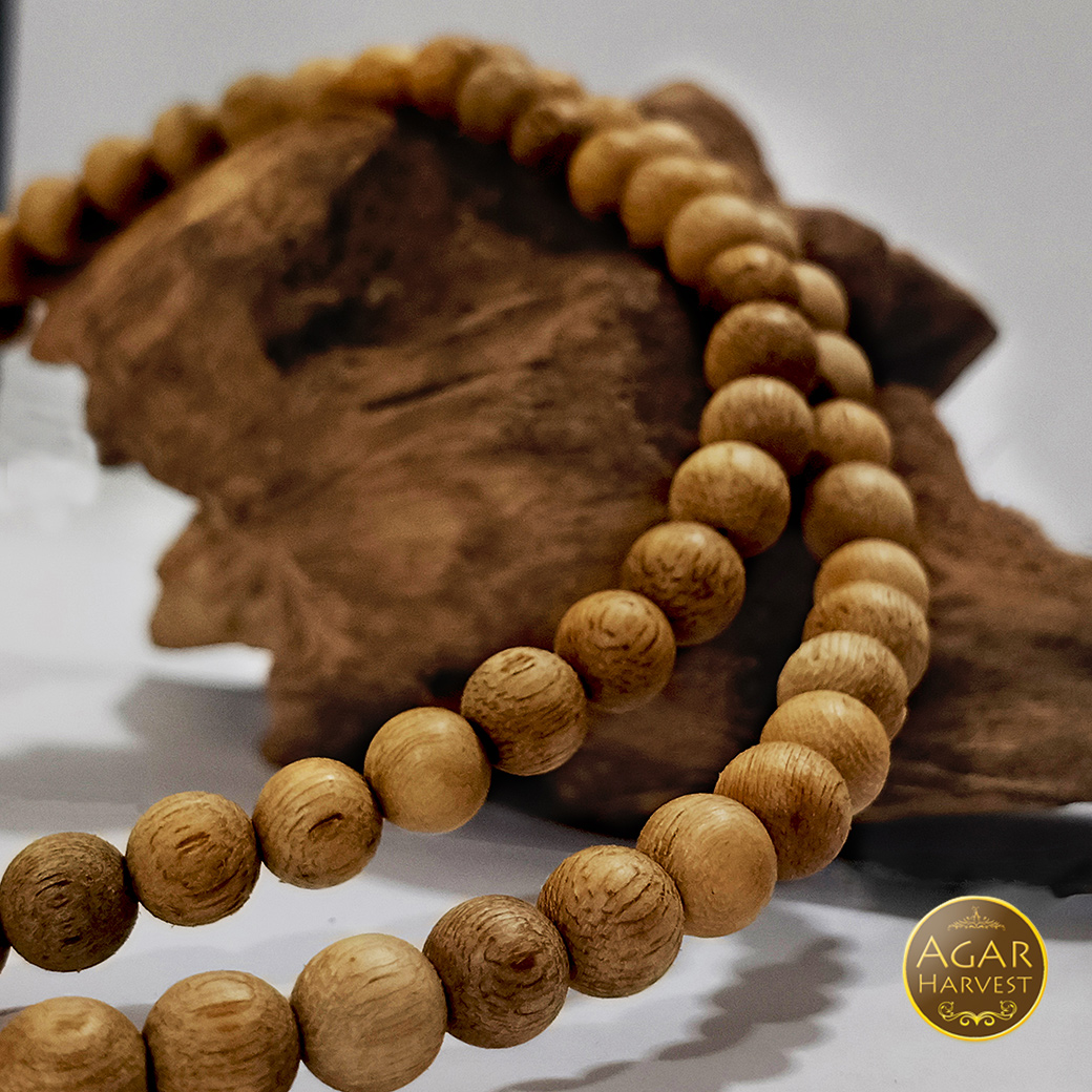 สร้อยคอ ลูกปัด ลูกประคำ มาลา จากแก่นไม้หอมกฤษณา Agarwood Beads Necklace (108 Beads) 8mm / Mala, Rosary 1 Unit