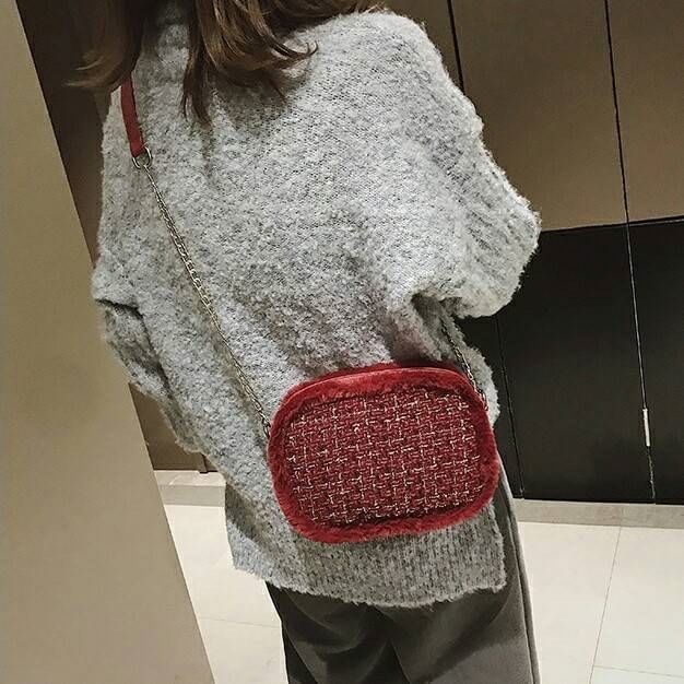 กระเป๋าแฟชั่น นำเข้า BY "BKK.BASIC♡" รุ่น "TWEDDY BOX" กระเป๋าทรง CROSSBODY