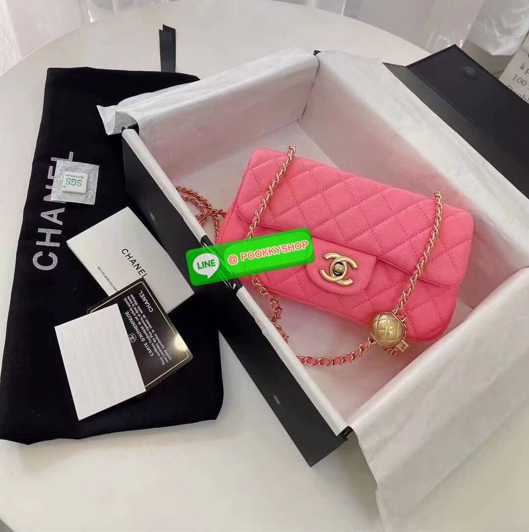 Chanel MINI FLAP BAG CAVIAR Leather GOlD tone hardware