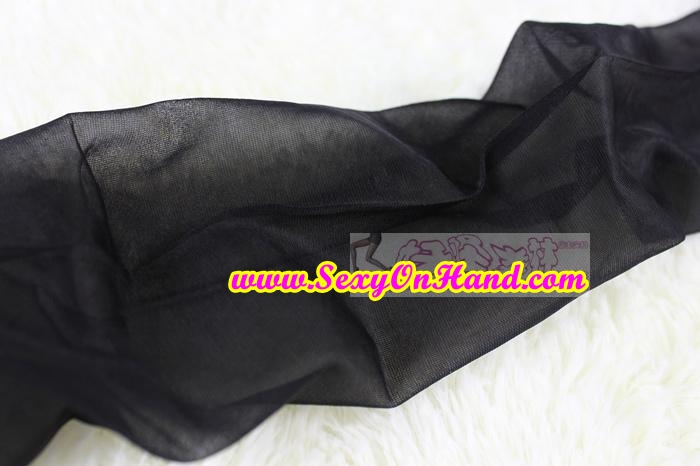 ถุงน่องเซ็กซี่ ถุงน่องซีทรู เนื้อบางเบา สีดำ ขอบลูกไม้ หนา 3 นิ้ว สไตล์สาวปารีส