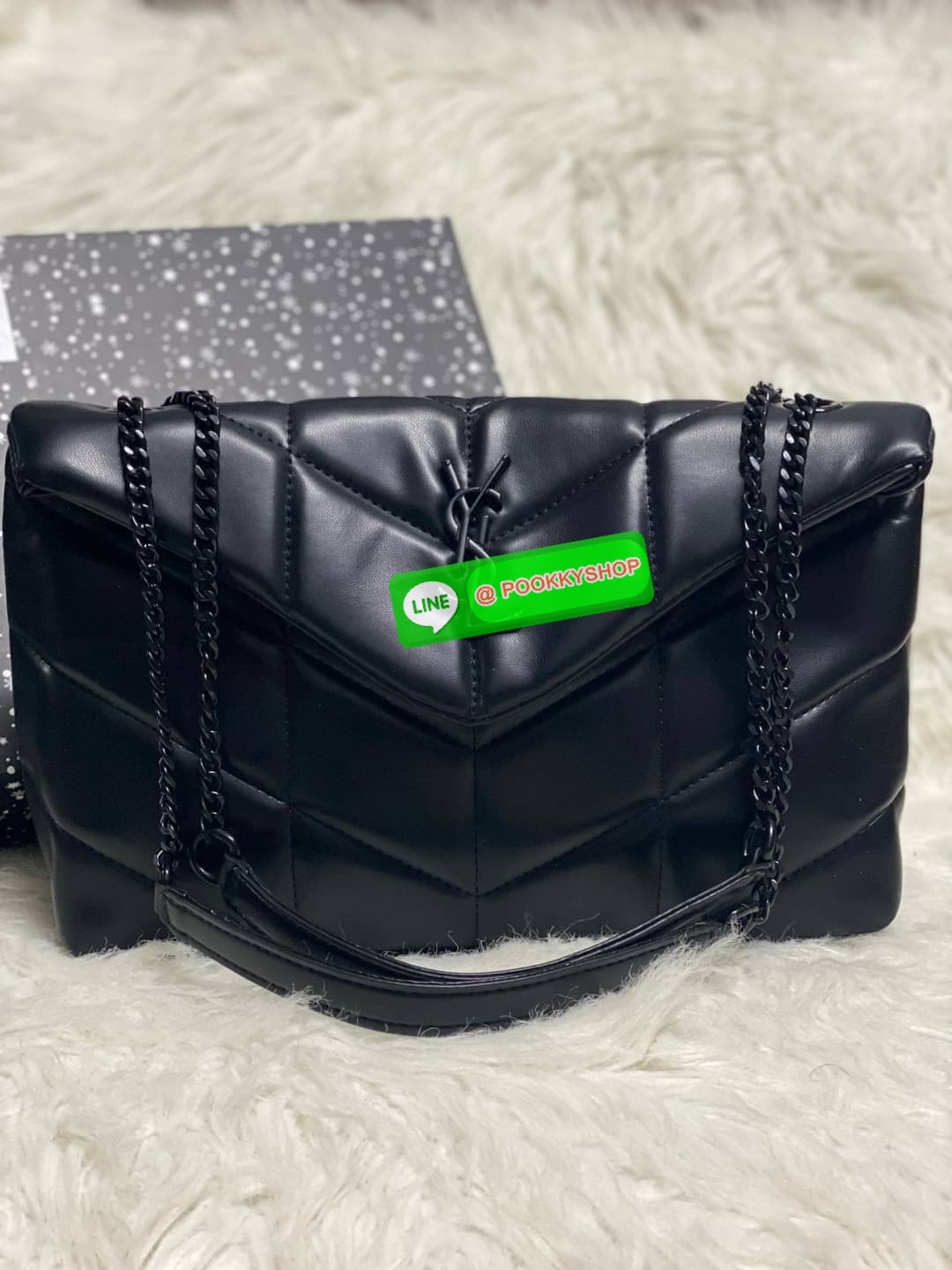 SAINT LAURENT Loulou Puffer Small shoulder bag material: leather internal details: fabric lining, internal zipped pocket colour of fastening: gold tone hardware adjustable chain and leather shoulder strap magnetic fastening