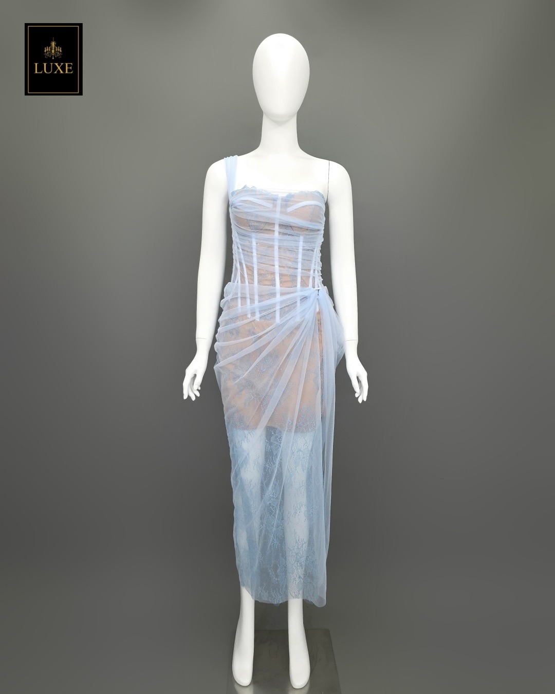 เดรสแฟชั่น เดรสเสื้อเกาะอก มีโครงแบบคอร์เซ็ต