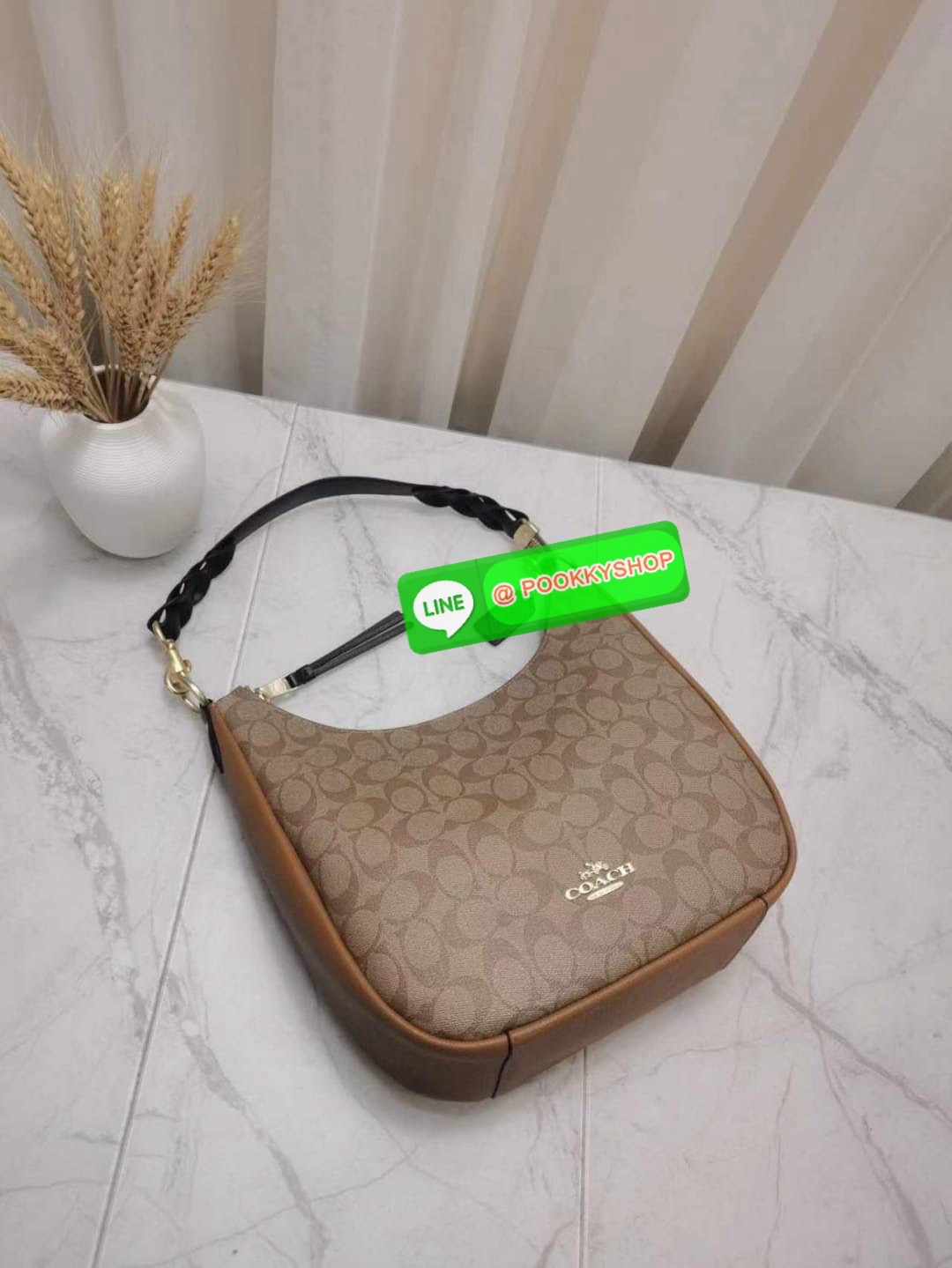 Coach C9190 Jules Hobo Shoulder Crossbody bag Refined pebble leather Inside zip and multifunction pockets Zip-top closure, fabric lining Detachable handle with 11" drop Outside zip pocket