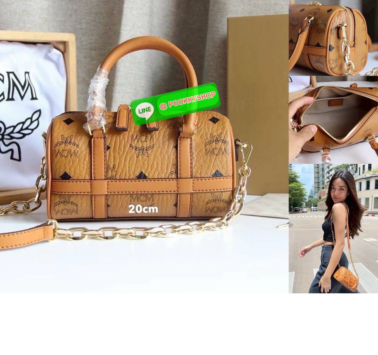 👜 MCM Aren Boston Bag in Visetos 👜 Aren Boston Bag 🧡 กระเป๋าทรงหมอนสุดคลาสสิกที่กลับมาแรงอีกครั้ง 🌿 เล็กพอดีมือ สะพายแล้วดูแพงแบบ Effortless ✨