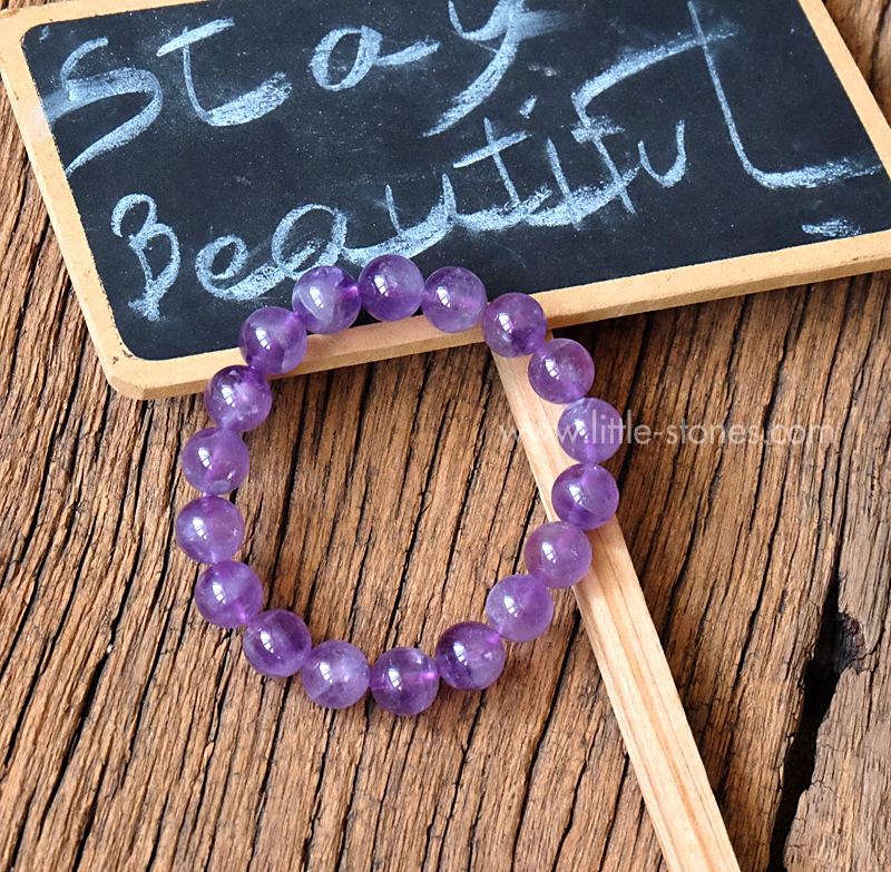 ++ Amethyst - อเมทิส สีม่วงอ่อนใส เม็ดกลมขนาด 10 mm สวยงามมาก ๆ ++