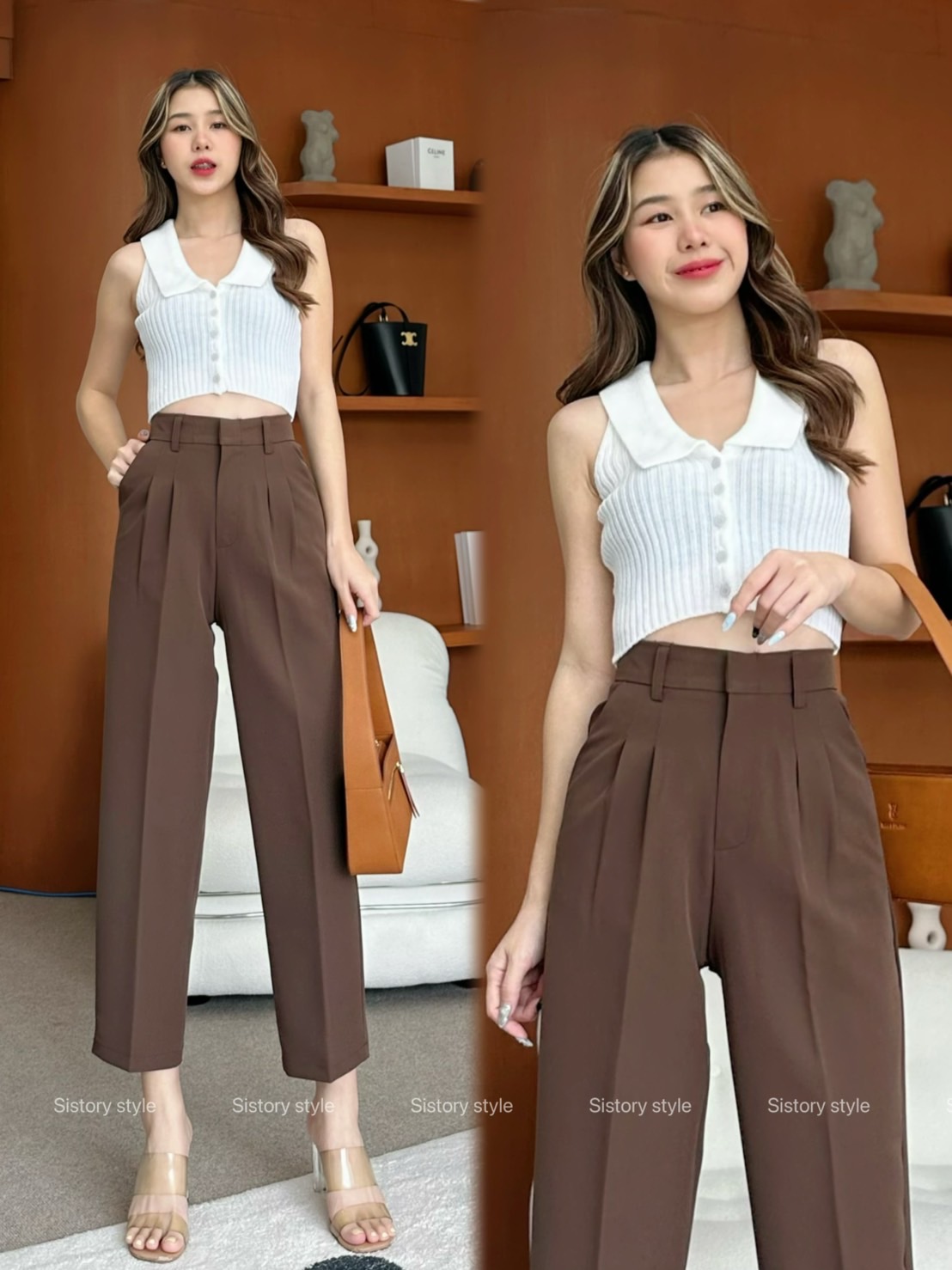 กางเกงแฟชั่น รุ่น Boy Basic pants ทรงบอยเบสิก “ ผ้า superpepe (ชุปเปอร์เปเป้) “