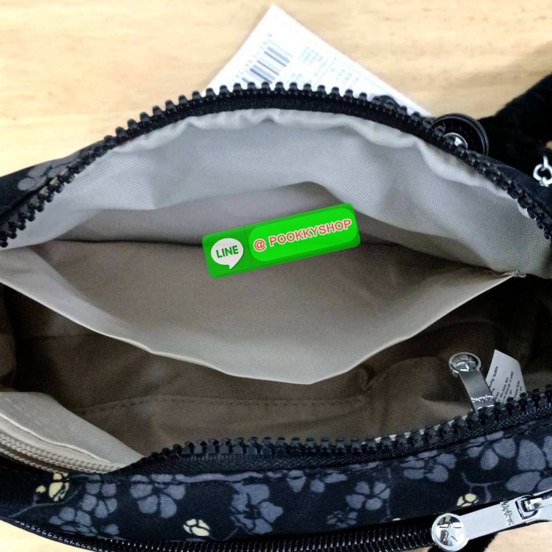 KIPLING Monkey program K16217 Seoul up sling bag รุ่น 3 ซิป สะพายข้าง ขนาดเล็กทรงสี่เหลี่ยมผืนผ้า วัสดุ Nylon 100% หลสกหลายฟังก์ชั่นใช้งาน ครบครันในใบเดียว