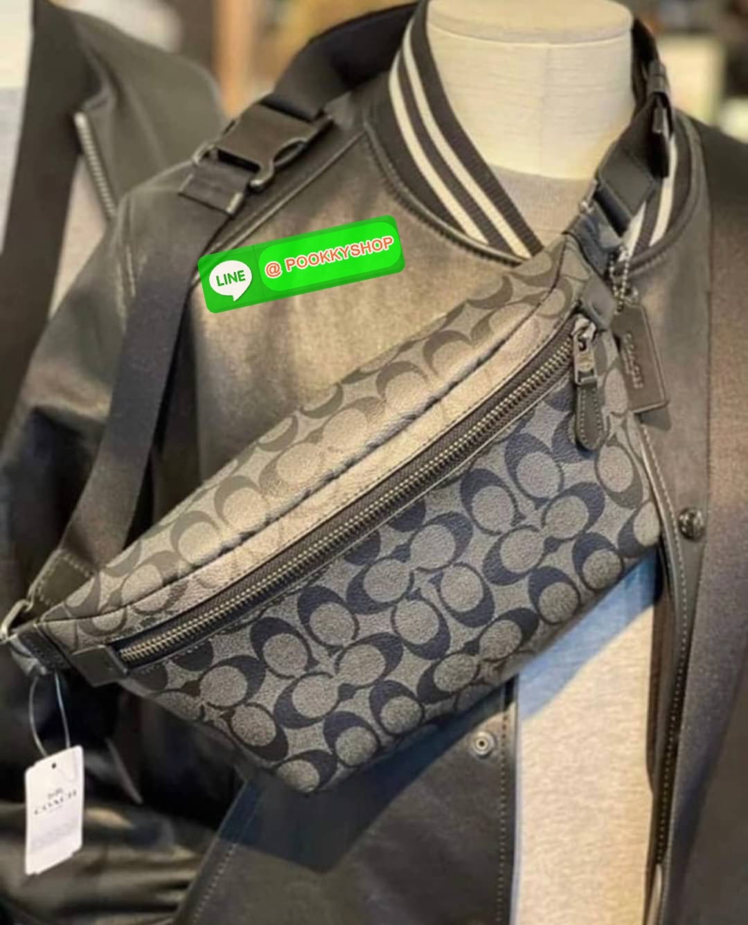 Coach GRADE BELT BAG IN SIGNATURE CANVAS (COACH C1411) Signature coated canvas and refined calf leather| Inside multifunction pocket| Zip closure, fabric lining| Outside zip pocket| Adjustable strap for wear at waist