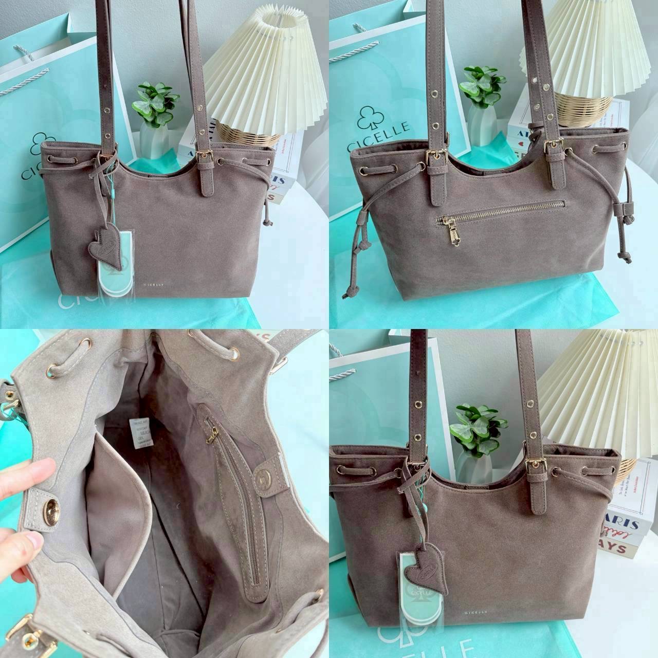 CICELLE Suede Vintage Bag ทรงนี้บอกเลย สายแบก สายแฟชั่น ต้องชอบ นอกจากจะจุของได้เยอะแล้ว ดีเทลยังสวย สะพายกับชุดไหนก็เก๋✨หูรูด สามารถเปลี่ยนทรงเป็นทรงขนมจีบได้