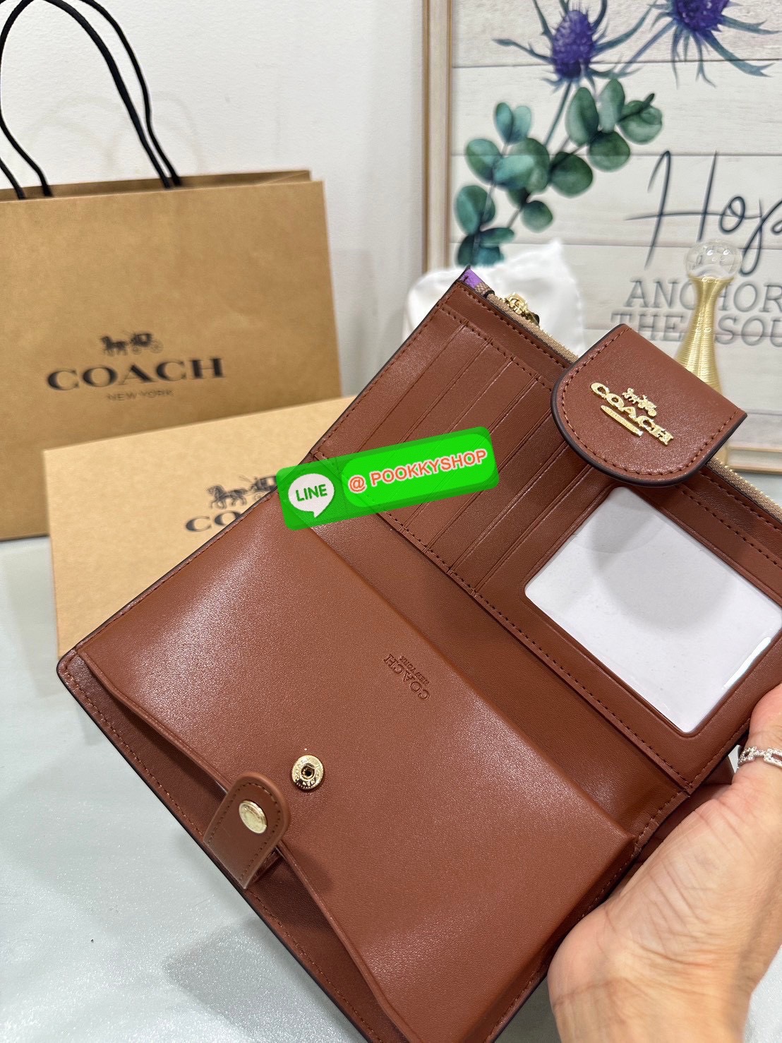 🍀Coach C2874 Tech Phone Wallet In Colorblock Signature 🍀 COLOR: signature canvas