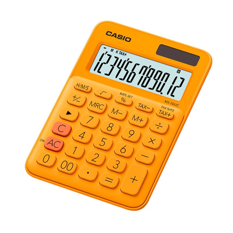 เครื่องคิดเลขตั้งโต๊ะ 12 หลัก Casio # MS-20UC สีส้ม