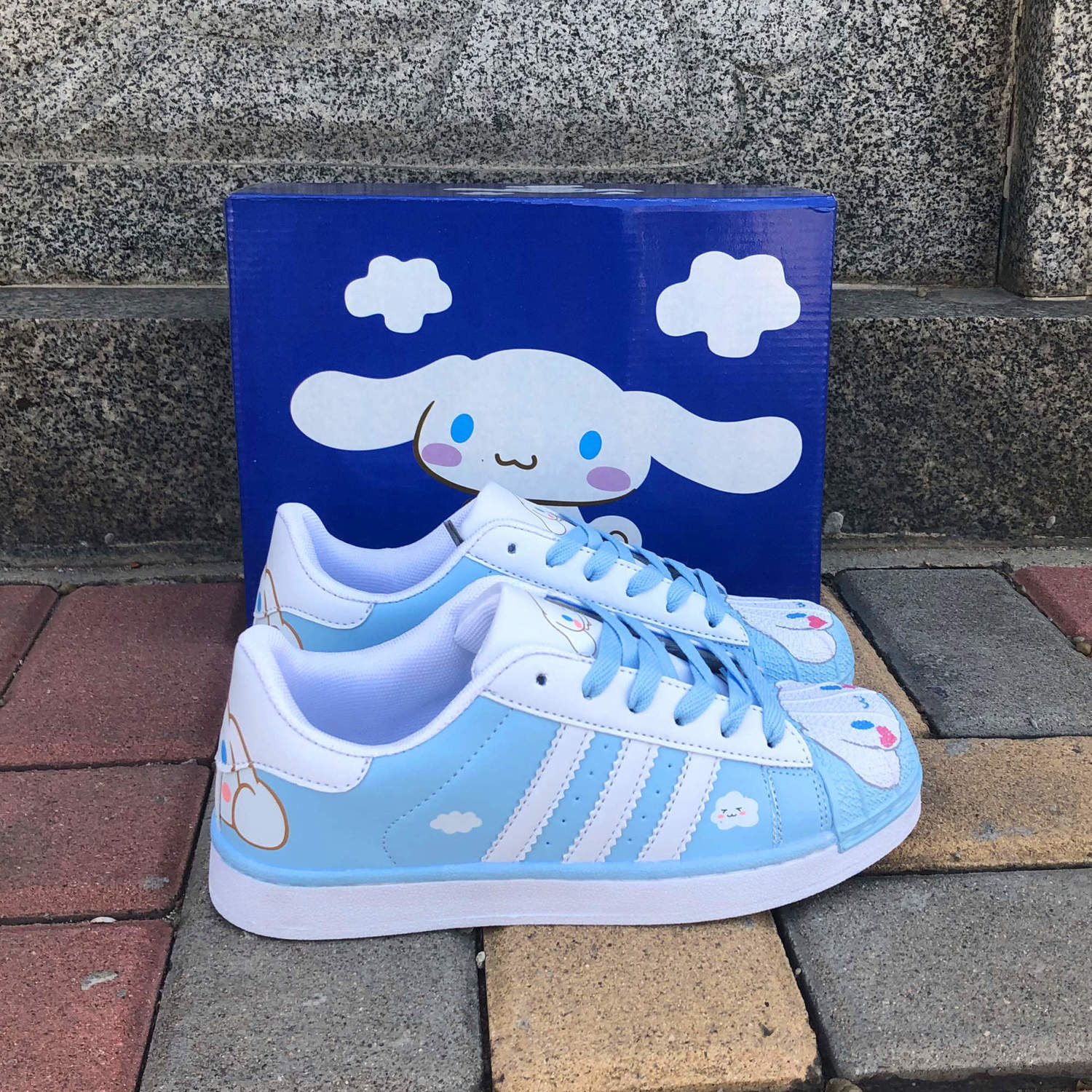 รองเท้าผ้าใบหนังหุ้มข้อ สกรีนลายน่ารัก พื้นนิ่ม ใส่สบาย