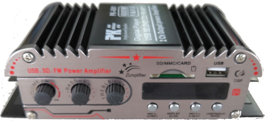 เพาเวอร์แอมป์ มอเตอร์ไซค์ 2 CH กำลัง 600W