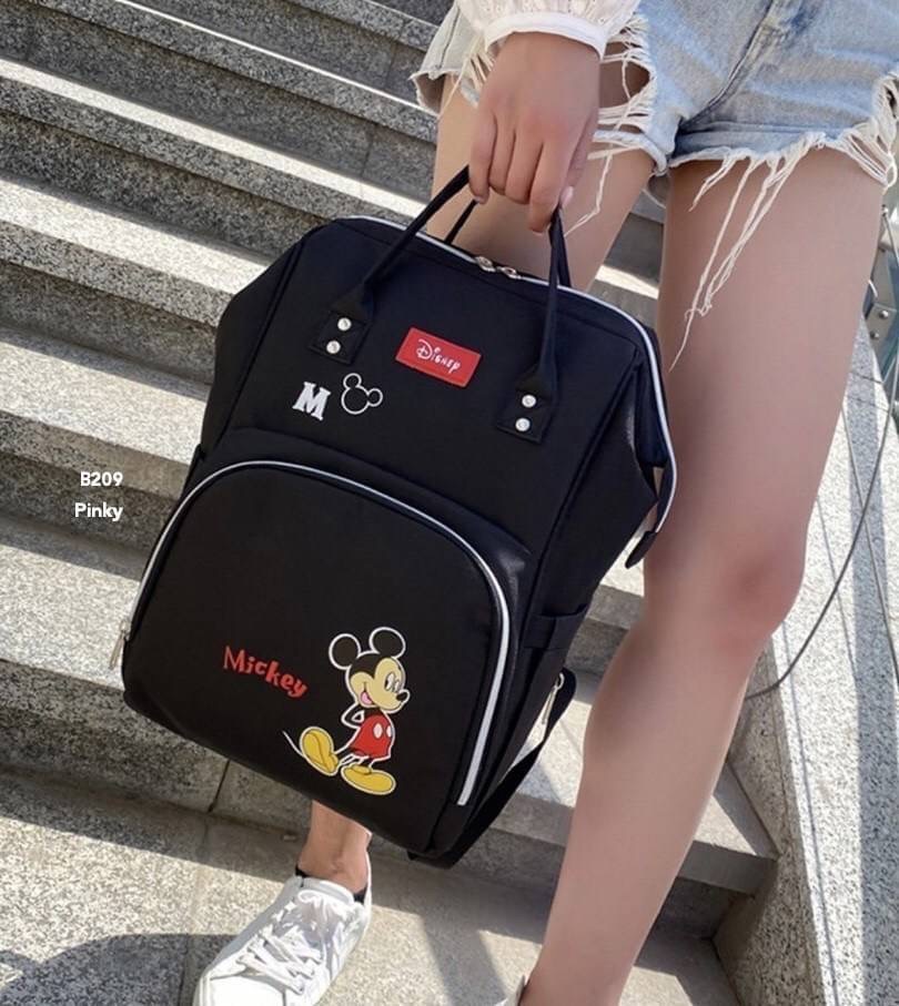 พร้อมส่ง กระเป๋าเป้อเนกประสงค์ B209 งานนำเข้าน่ารักมาก งาน disney สีชมพูมินนี่ สีดำมิกกี้เมาส์ งานผ้าหนา กันน้ำ จุของเยอะมาก ห้ามพลาดเลยจ้า