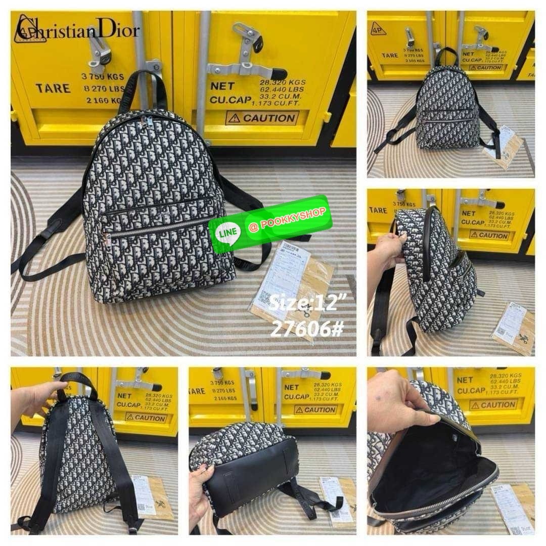 DIOR Rider Backpack Oblique Jacquard กระเป๋าเป้คอลใหม่สวยเด่นเป็นเอกลักษณ์ ด้วยงานผ้าแจ็คการ์ดตามแบบฉบับแบรนด์ที่ทันสมัย Best seller Unisex ของงานเป้จริงๆ ใช้ได้ทั้งหนุ่มๆและสาวๆ