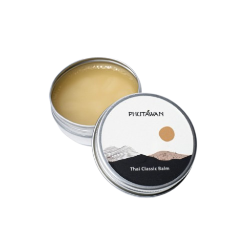Thai Classic Balm : บาล์มนวดผิวกายสูตรตันตำหรับไทยบาล์ม ที่มีส่วนผสมจากน้ำมันหอมระเหยและสมุนไพรกว่า 5 ชนิด ช่วยให้ความรู้สึกสดชื่นและส่วนผสมของเชียบัยบัตเตอร์ช่วยบำรุงให้เนียนนุ่มชุ่มชื่น