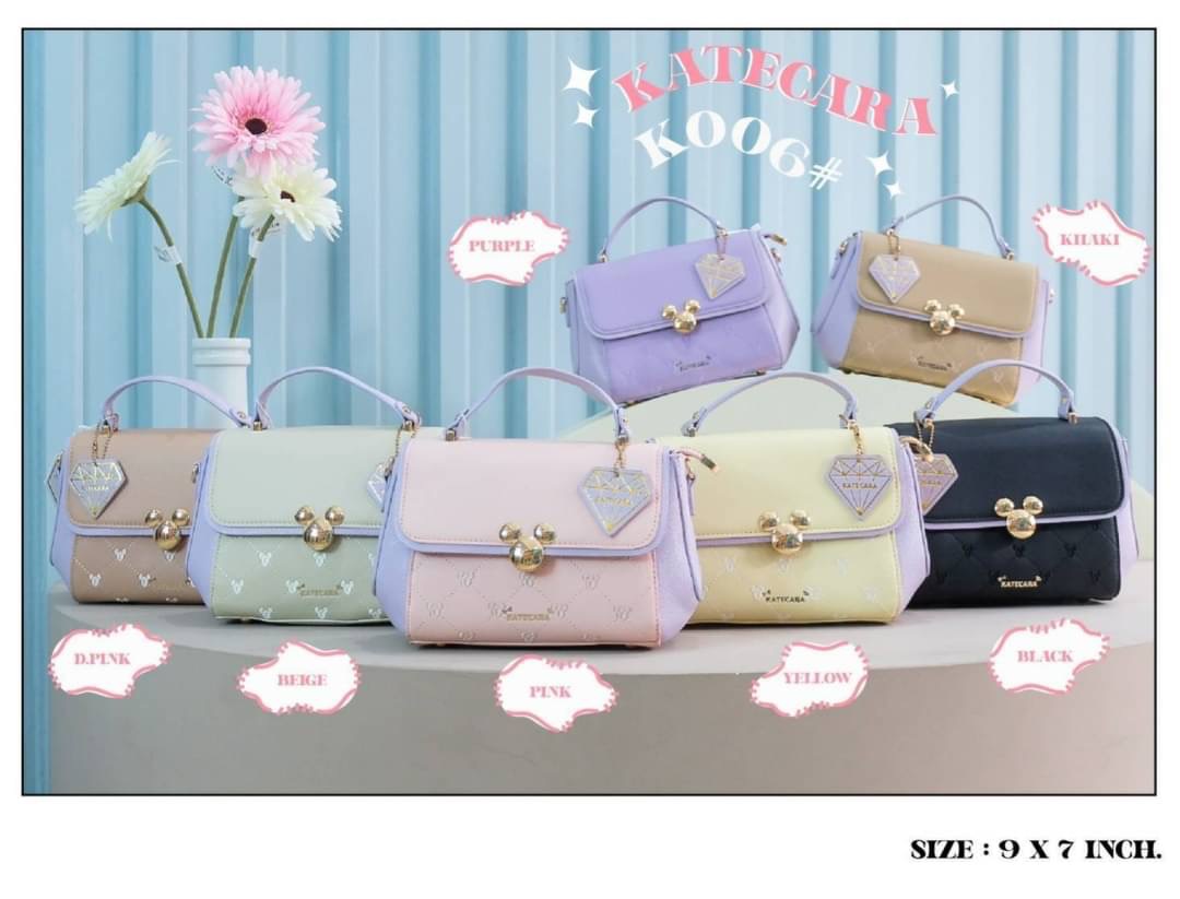 ว๊าวววๆๆ สวยมาก แบรนด์แท้ KATECARA หน้ามิกกี้ สีทรูโทน พาสเทล สวยหวานละมุล มี2 สาย งานสวยมากๆ คะ