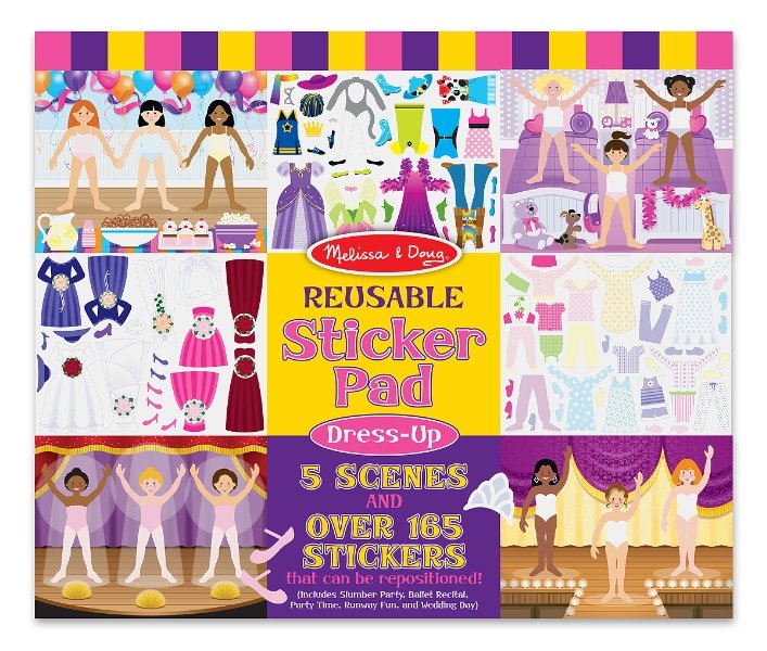 Melissa & Doug Reusable Sticker Pad สติกเกอร์รียูสซาเบิลสารพัดแบบพร้อมฉากหลัง