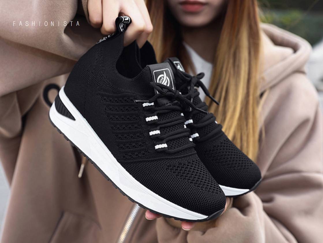 NEW ITEM แฟชั่นเสริมส้นมาแรง!! รองเท้าสลิปออนเสริมพื้น 5c.m. แต่งเชือกผูก ทรงสโลป วัสดุเนื้อผ้ายืดกระชับเท้า เนื้อหนาคุณภาพดี ขอบยางยืดเพิ่มความยืดหยุ่นในการสวมใส่ ใส่แล้วดูขาเรียวยาวสุดๆไปเลย ตัวพื้นรองเท้าเป็นยางพารากันลื่นได้ดีจ้า งานสวยเก๋น่ารักเรียบเ