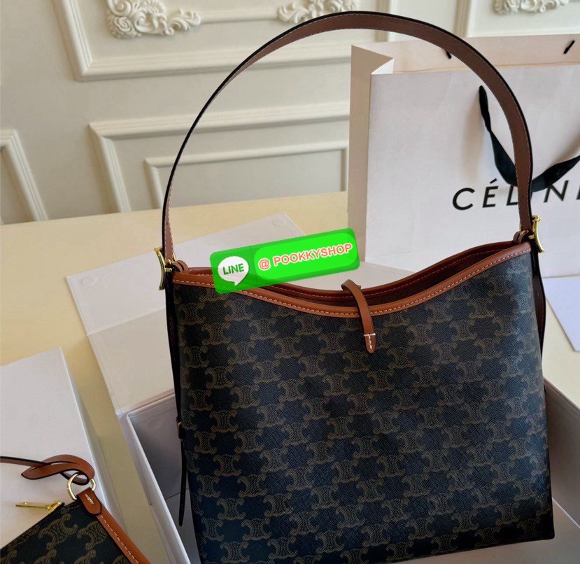 Celine Triomphe Tote Handbag / Celine Tote Bag / Celine Delightful Monogram Tote