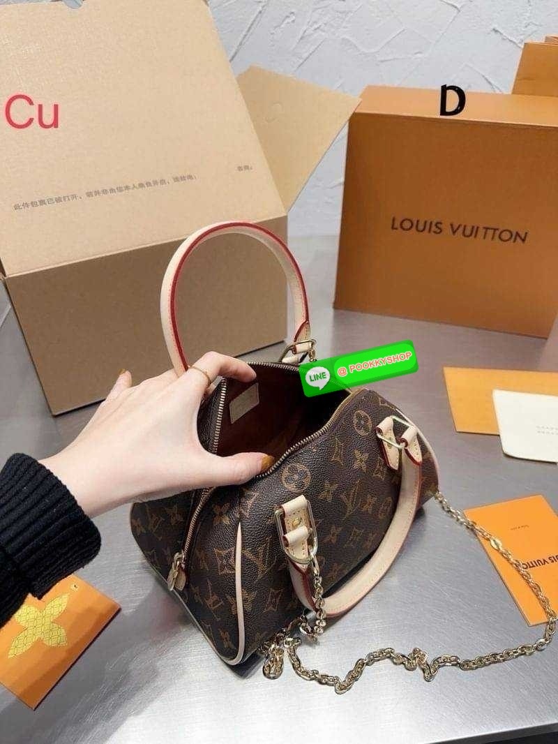 LV Ribera Monogram Bag / LV Speedy พร้อมส่ง กระเป๋าสะพายทรงทรงสปีดี้วินเทจ ดีไซส์ซิปโค้งมนสวยหรู มือจับในตัวใช้งานง่าย ภายในโล่งกว้าง พร้อมสายสะพายโซ่อะไหล่ทอง