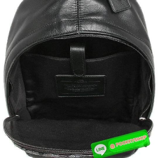 Coach Crossbody Charles Charcoal Black Signature Coated Canvas Backpack