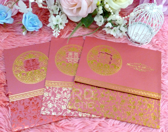 การ์ดแต่งงาน สไตล์จีน จัตุรัส 3 พับ
