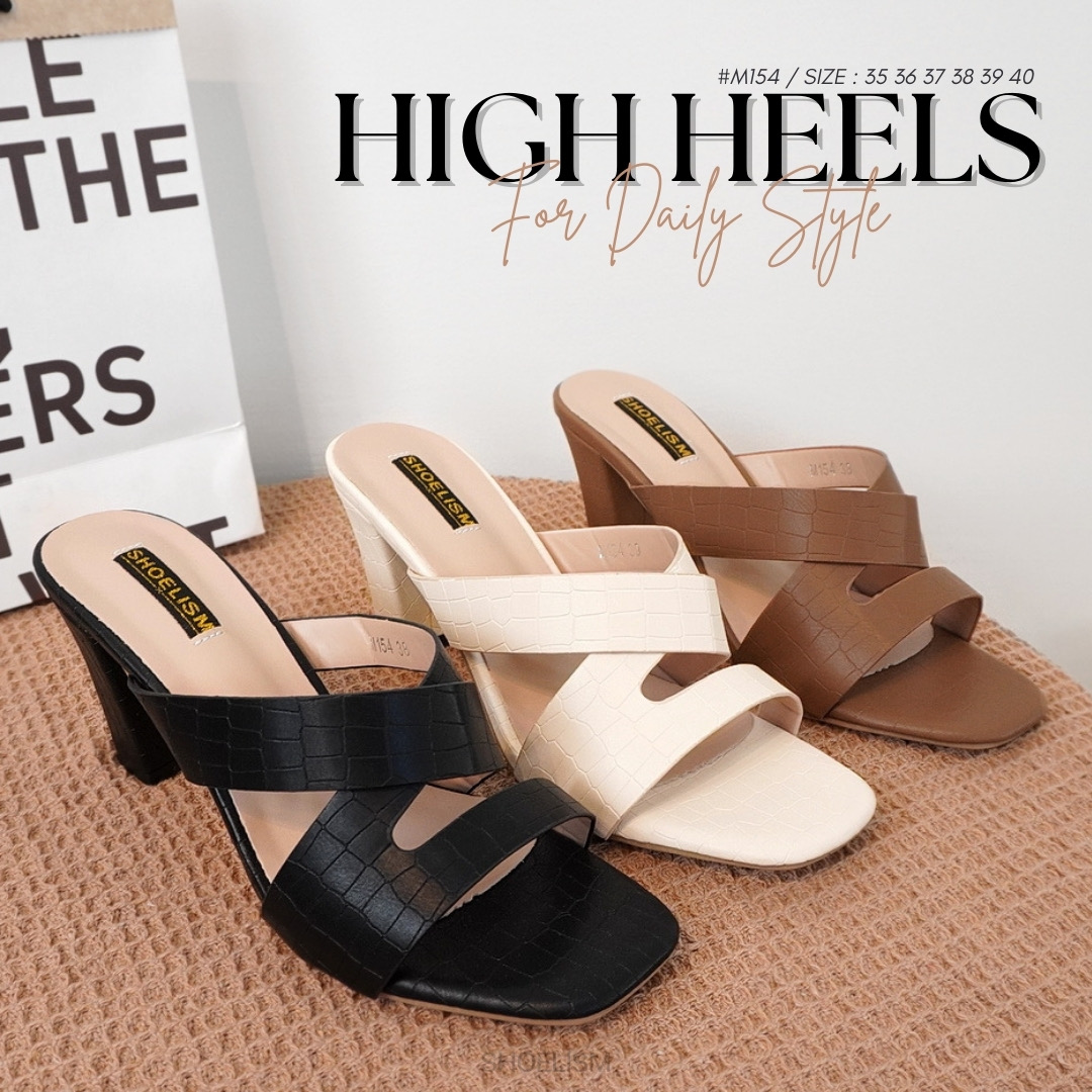 รองเท้าส้นสูง หนังพียูปั๊มลายสุดเก๋ เพิ่มความคอมพลีทในทุกลุค ใส่ทำงานก็ดูดี ยังช่วยพรางหน้าเท้าดูเรียวสวย ต้องมีแล้วป่ะ!!
