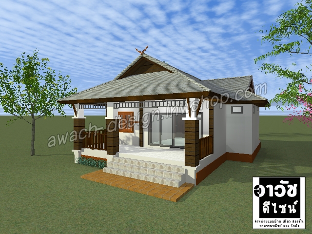 C0310 แบบบ้านพักอาศัย 1 ชั้น 3 ห้องนอน