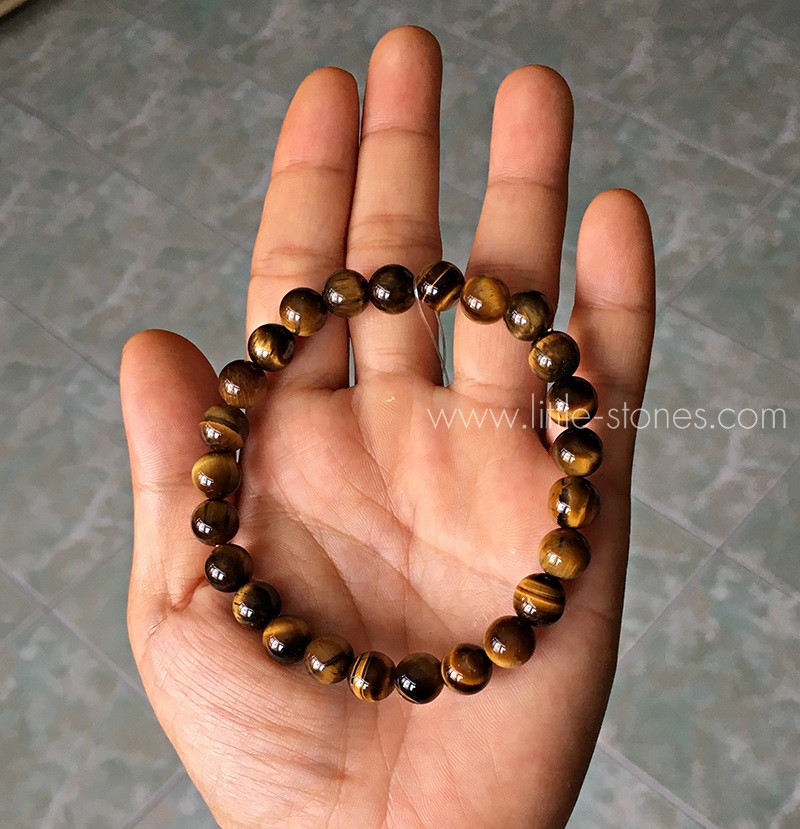 ++ Tiger's Eye (Matte) - ไทเก้อสอาย (ตาเสือ) เม็ดกลมขนาด 8 mm ++