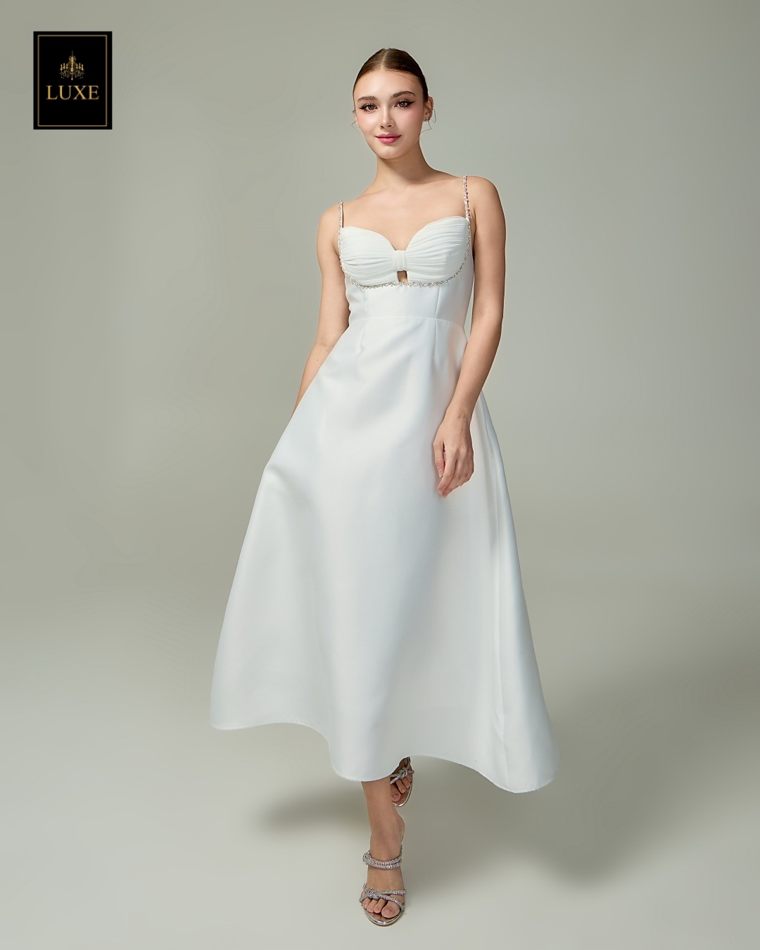 เดรสแฟชั่น เดรสเสื้อสายเดี่ยว กระโปรงทรงเอ