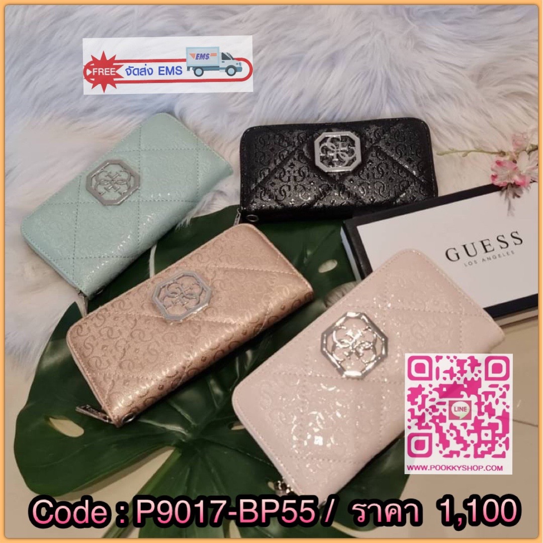 guess wallet สวยๆ จ้า รุ่นนี้มีสายคล้องมือมาด้วยนะจ้ะ เริศสุด👍 ด้านในมีช่องใส่การ์ดเยอะมากค่า และยังมีช่องใส่เหรียญอีกด้วยน๊า เลิฟสุดๆ♥️