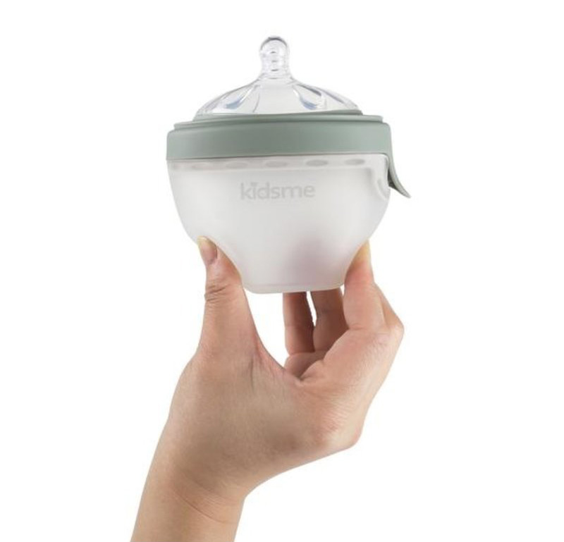 Kidsme ขวดนมซิลิโคน 2 in 1 พร้อมจุกป้อนอาหาร Oval Feeding Bottle
