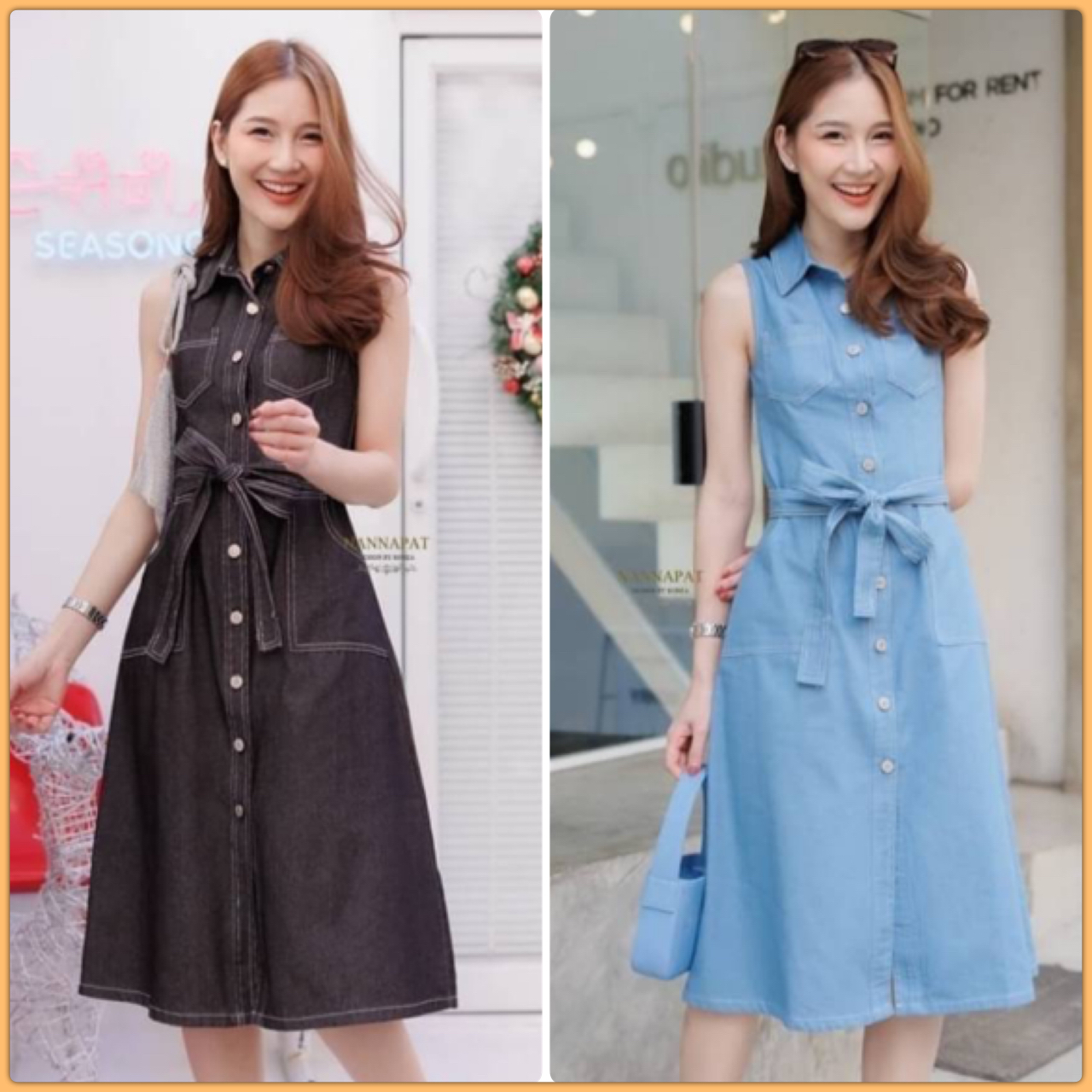 Dress ยีนส์ เรียบหรู ดูดีมีสไตล์ ใส่ได้เรื่อยๆเลยนะคะ ผ้าหนานุ่มใส่สบาย งานกระดุมหน้ายาว แต่งกระเป๋าเก๋ไก๋ ทรงสวย มาพร้อมสายรัดเอวที่ทำให้ชุดดูลงตัว ห้ามพลาด❗ ราคานี้คุ้มมากนะคะ มีติดตู้ใว้ได้หยิบมาใส่บ่อยแน่นอนคะ