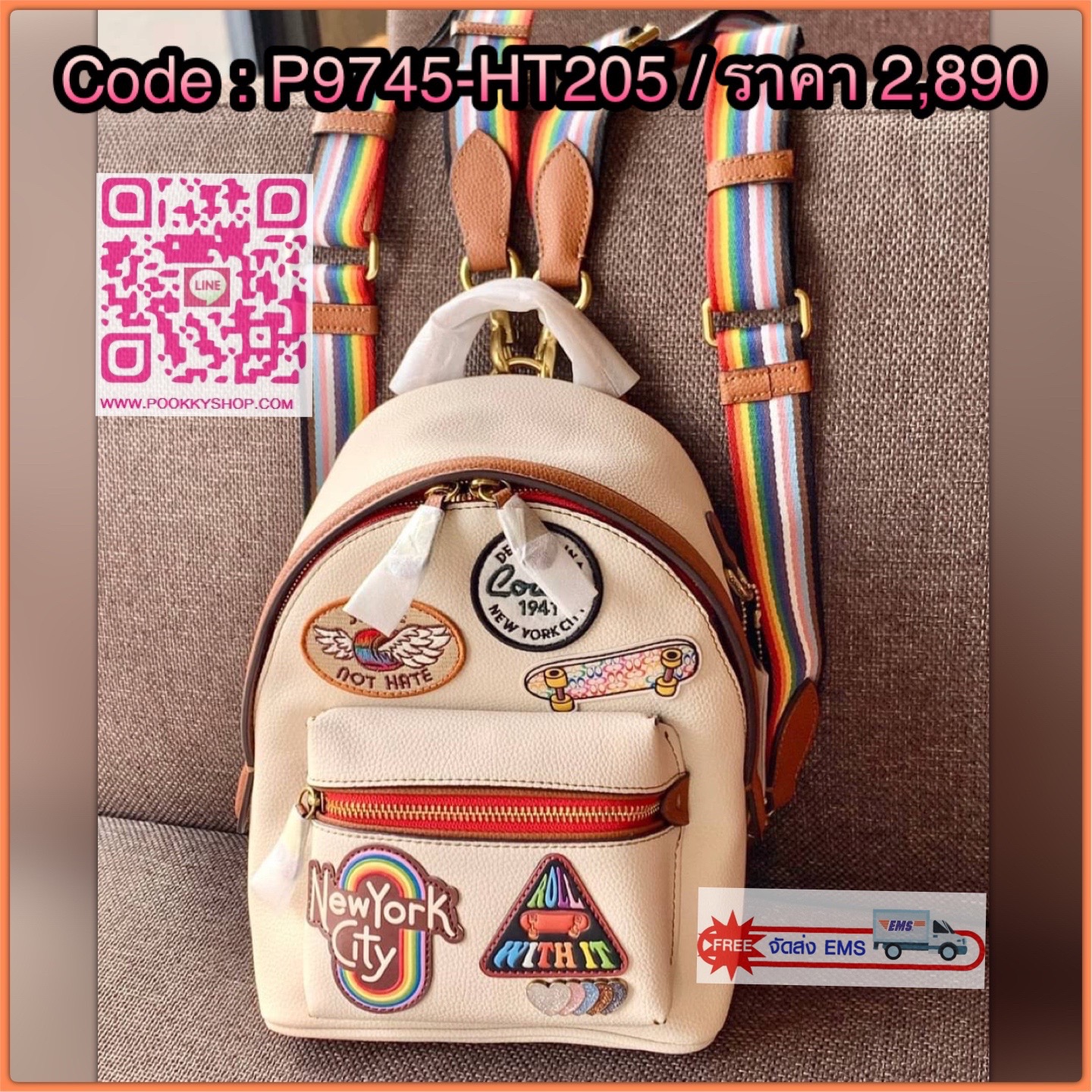 COACH CHARER BACKPACK WITH PATCHES ((CA137)) 🌈หลงรักเธอมากมาย เอาอะไรมาแลกก็ไม่ยอมจ้า🥱 ❣️กระเป๋าสะพายแบบมรหูหิ้ว วัสดุหนังแท้อย่างดี ลายหนังสวยมากๆ ละมุนมือมากๆค่ะ ❣️รุ่นนี้สามารถสะพายแบบเป้ได้//สะพายเฉียงด้านหลังได้//คาดมาด้