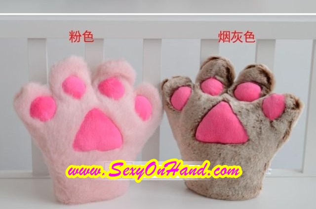 ถุงมือ แมวเหมียว ถุงมือคอสเพลย์ ถุงมือแมว สีดำ ใส่ได้ทั้งเด็กและผู้ใหญ่ Size 22x26cm