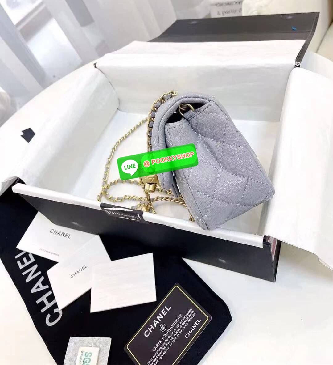 Chanel MINI FLAP BAG CAVIAR Leather GOlD tone hardware