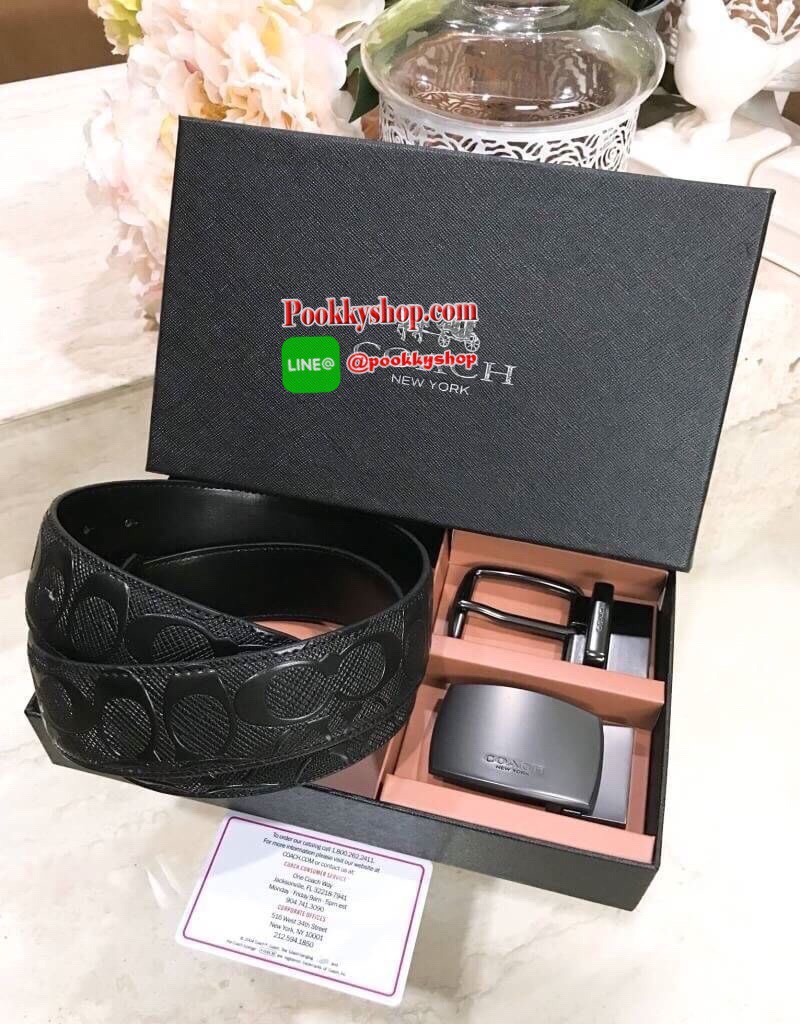 ห้ามพลาดเซทสุดคุ้ม ซื้อ1ได้ถึง2! NEW ARRIVAL! COACH BELT VALUE PACK BOX SET เซทเข็มขัด 2in1 Limited Edition จาก Coachในเซทมีหัวเข็มขัด2แบบ2สไตล์สวยน่าใช้ สายเข็มขัดสามารถกลับด้านใช้ได้2ด้านมี2ลายให้หนุ่มๆสลับใช้ได้ถึง4แบบในเซทเดียวไม่จำเจ สายเข็มขัดปรับระ