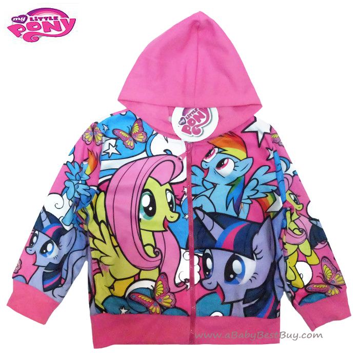 ฮ ( Size เด็ก 4-6-8-10 ปี ) Jacket My Little Pony for Girl เสื้อแจ็คเก็ต เสื้อกันหนาว เด็กผู้หญิง สกรีนลาย My Little Pony รูดซิป มีหมวก(ฮู้ด) ใส่คลุมกันหนาว กันแดด ใส่สบาย ลิขสิทธิ์ฮาสโบแท้ โพนี่แท้