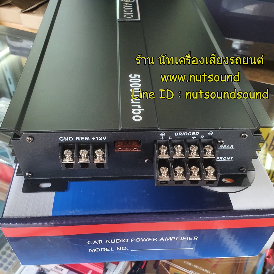 เพาเวอร์แอมป์ รถยนต์ 4 CH ยี่ห้อ AE AUDIO 5000W แอมป์ class ab สำหรับ ขับกลางแหลม