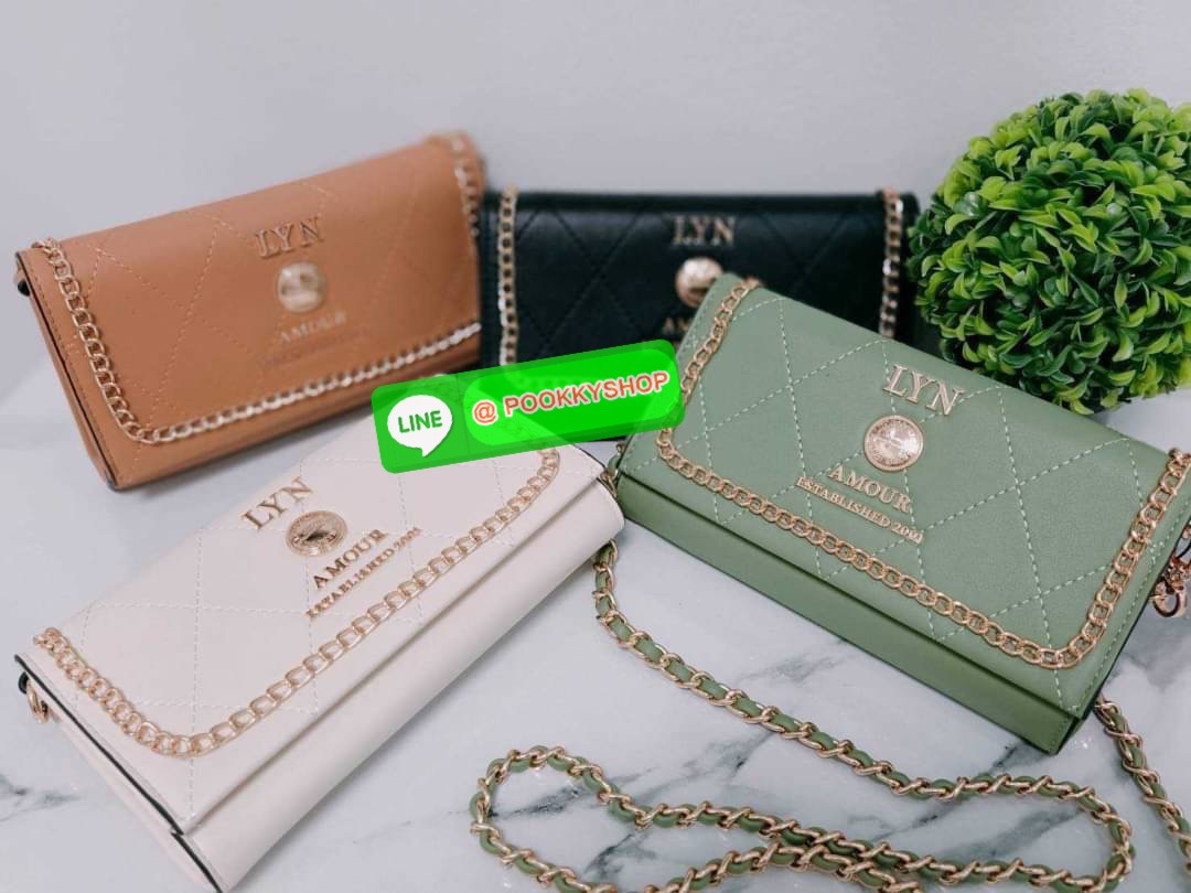 Lyn กระเป๋าสตางค์ สะพายข้าง คอลเล็คชั่นใหม่ สายสะพายสามารถถอดออกได้นะคะ