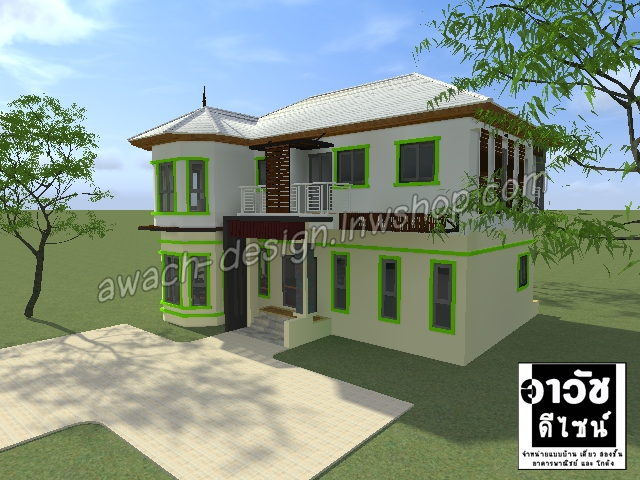 C0120 แบบบ้าน 2 ชั้น 3 ห้องนอน
