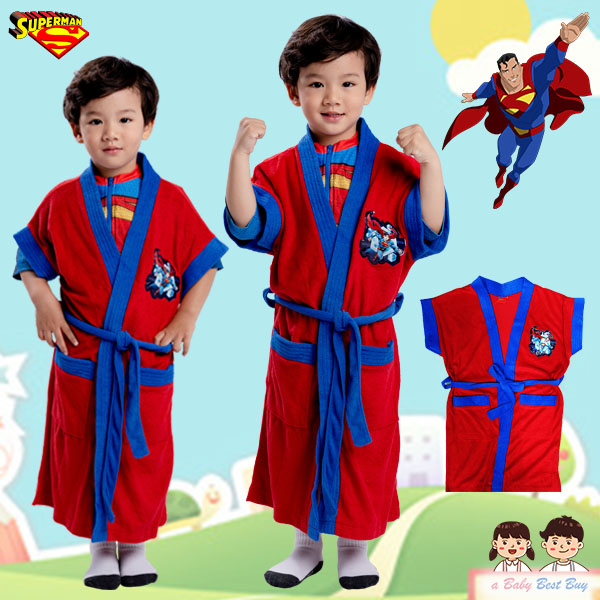 ฮ # Cover Swimming Suit - Superman ชุดคลุมว่ายน้ำ เด็กผู้ชาย สีแดงขอบน้ำเงิน ลายซุปเปอร์แมน สุดเท่ห์ ผ้าดี ลิขสิทธิ์แท้