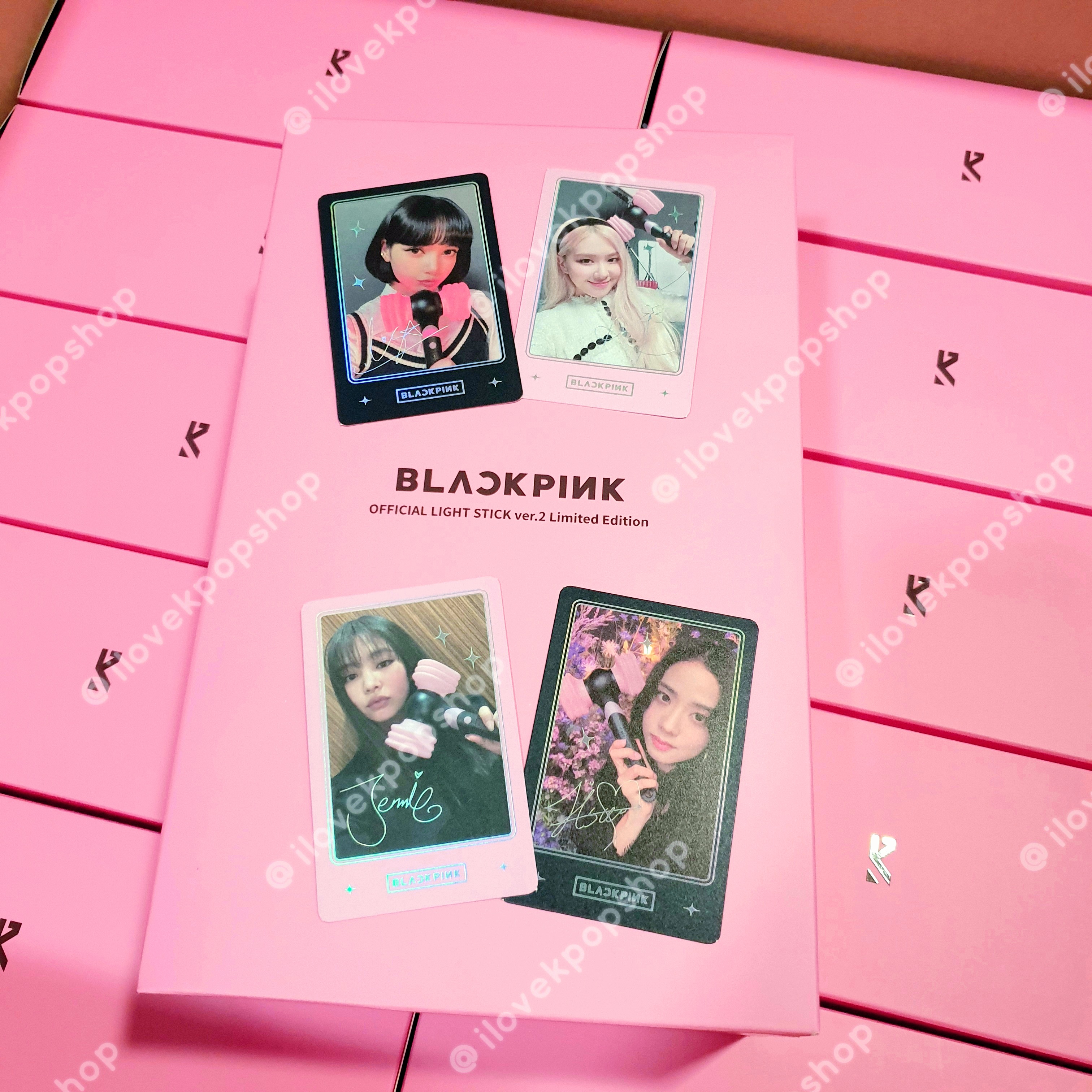 พร้อมส่ง BLACKPINK OFFICIAL LIGHT STICK Ver.2 LIMITED EDITION - YG GIFT 4 PHOTOCARD