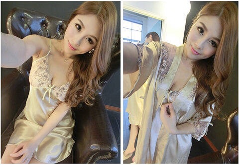 ชุดนอนผ้าไหม สายเดี่ยว แต่งลูกไม้ปัก เกรดพรีเมี่ยม สีชมพูอ่อน เนื้อผ้าเกรดหรู ไฮโซสุดๆคะ