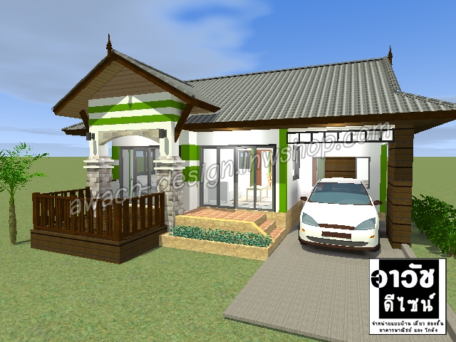 B103 แบบบ้านชั้นเดียว 3 ห้องนอน