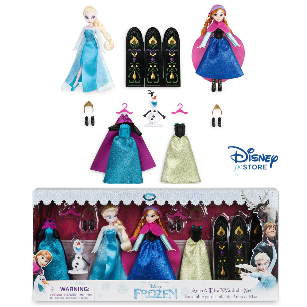 ฮ Anna and Elsa Mini Doll Wardrobe Play Set - Frozen - 5.5" ของแท้ นำเข้าจากอเมริกา