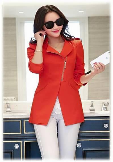 เสื้อผ้าแฟชั่นนำเข้า : เสื้อสูทแฟชั่น เสื้อสูททำงาน พร้อมส่ง สีส้มสดใส เนื้อผ้าคอตตอน 100% เนื้อผ้าดี มีความยืดหยุ่นได้ดีค่ะ งานเนี๊ยบ คัตติ้งสวยสุดๆ ดีไซน์คอป้าย หรือ ใส่แบบคอปกเก๋ ไม่มีซับใน แต่งกระเป๋าหลอก แต่งหัวไหล่สุดเท่ห์ ดีเทลตัดเย็บด้วยความประณีต
