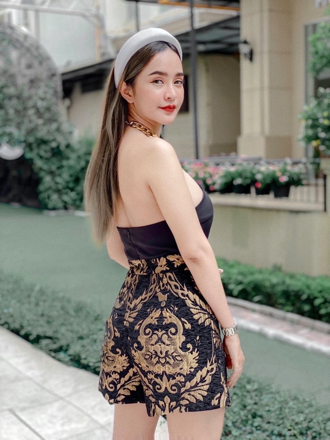 จั๊มสูทแฟชั่น จั้มสูท งานผ่าทอนูน ทรงเสื้อสวยเข้ารูป
