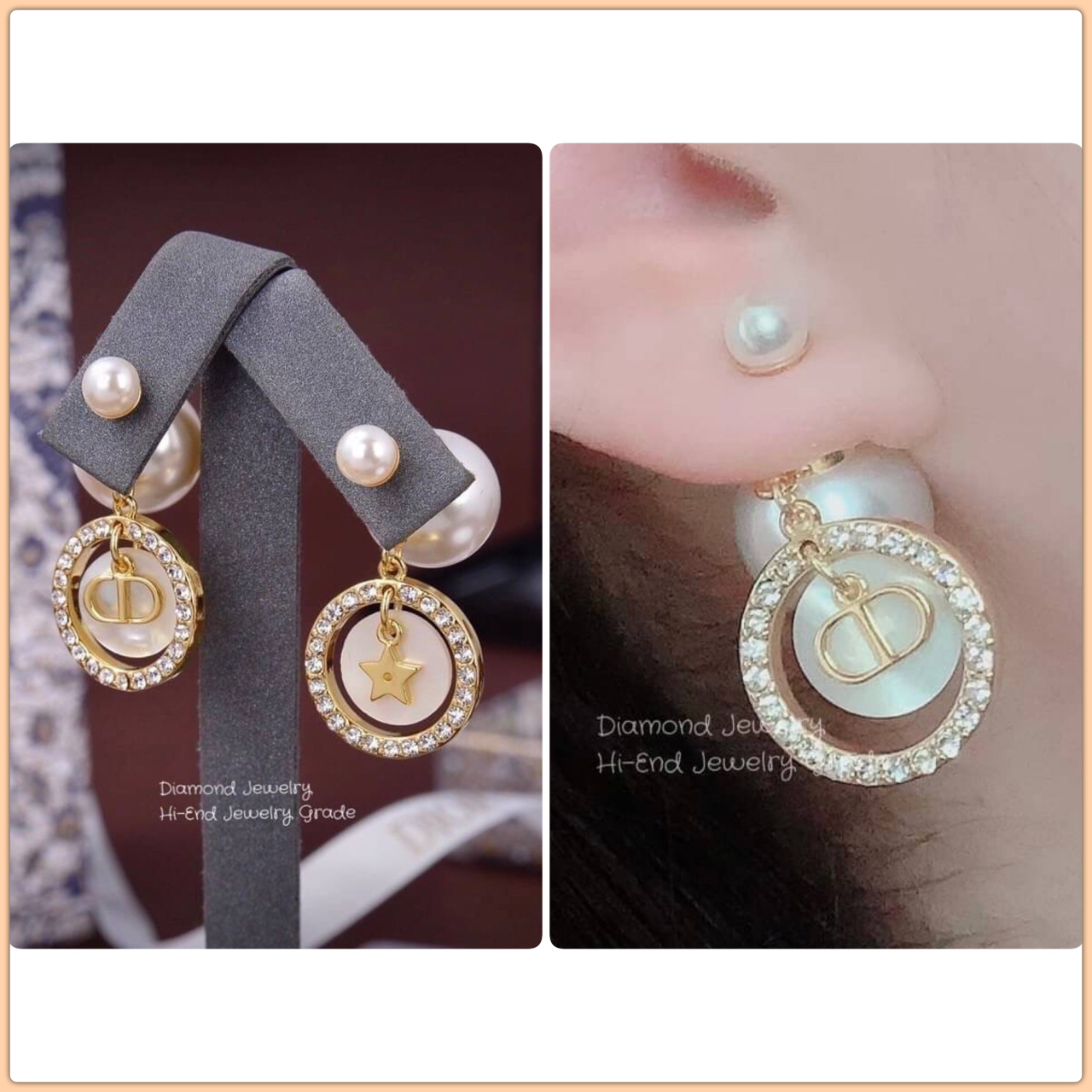 Super Hi-End Quality !!!!! ((เกรด 1:1 ดีที่สุดในท้องตลาด แสตมครบค่ะ)) Dior Tribales Earrings คอลเลคชั่นใหม่ล่าสุดเลยคร่า งาน 1:1 เหมือนในช็อปเป๊ะๆ ต่างหูดิออรุ่นใหม่ ล่าสุดชนช็อป ดีไซน์สวยมากๆค่ะ ประดับอะไหล่ทองเงาอย่างดี งานสวยไร้ที่ติดนะคะ สาวกดิออต้องไ